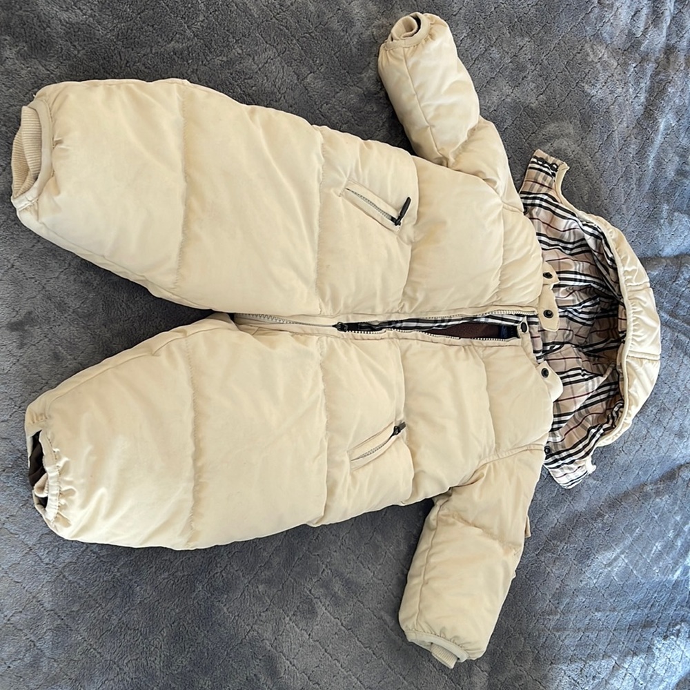 Burberry infant snowsuit 12 months